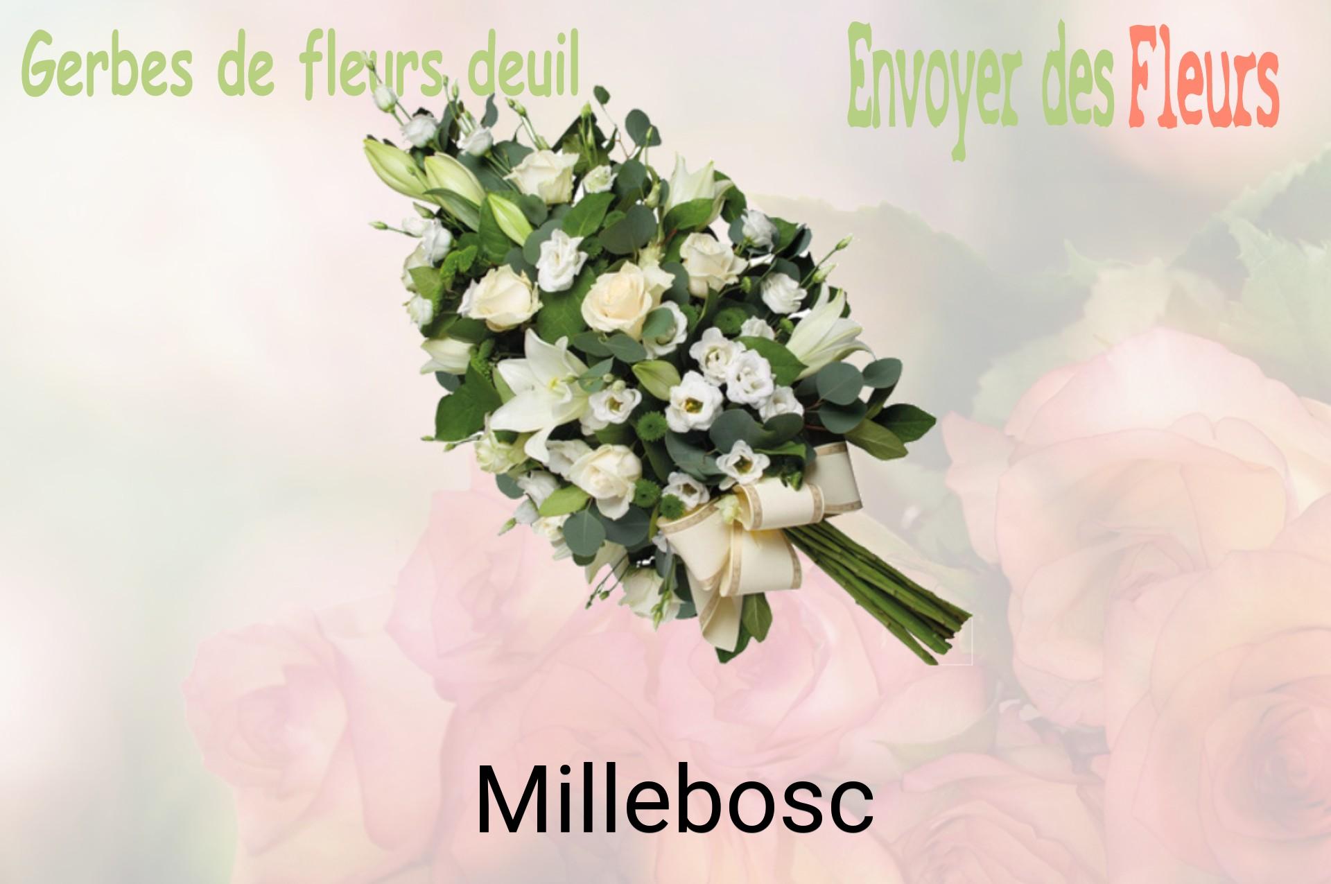 Gerbe de fleurs de deuil livrée à Millebosc